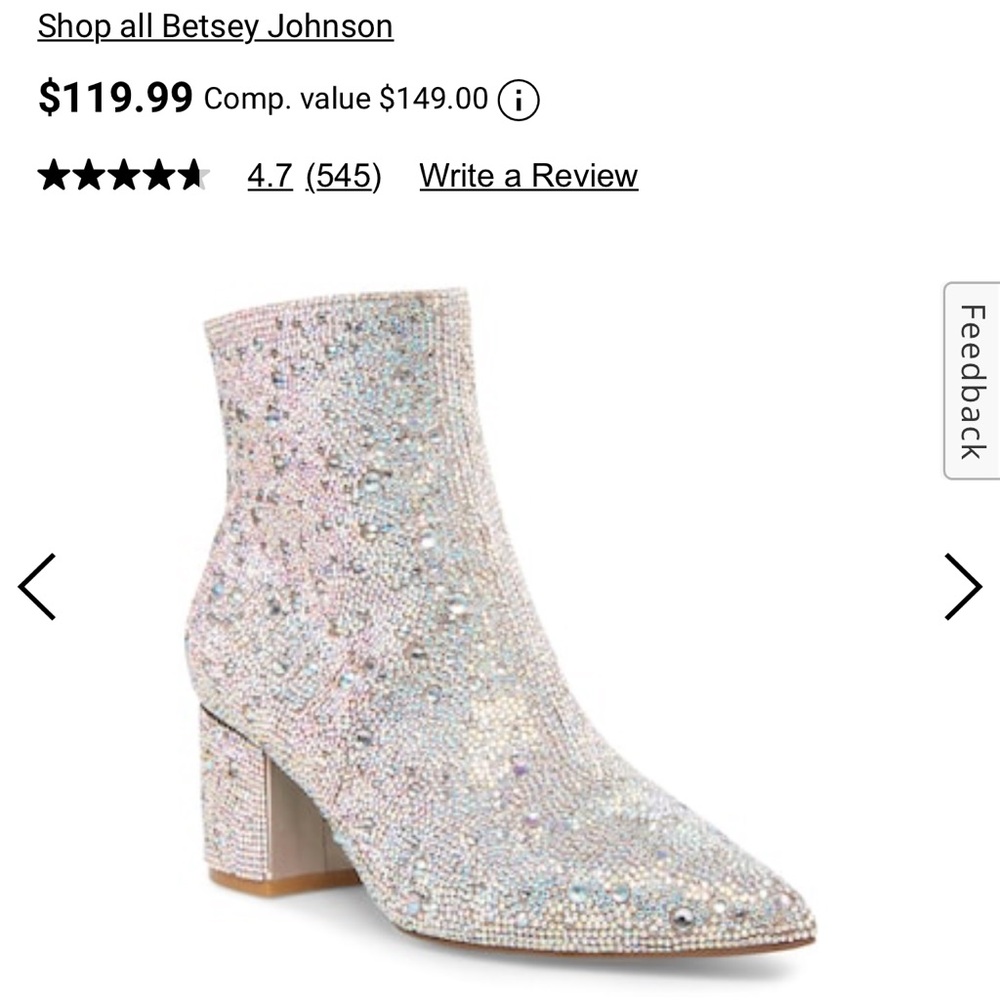 COPY - Betsy Johnson rhinestone booties